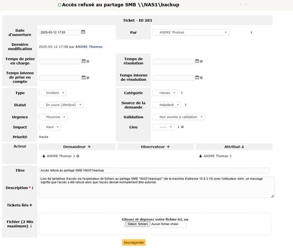 Gestion de tickets avec GLPI – B1-E5-PF